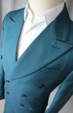 Men's Suit 2 Piece Double Breasted Peak Lapel Jacket Business Casual Slim Fit Wedding Suit For Men ( Blazer+Pants)