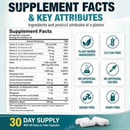 DHT Blocker Capsules with Biotin 5000mcg, Vitamin C, D, E, B6 & Zinc for Healthy Hair and Skin Support, Gluten-Free, 60 Count