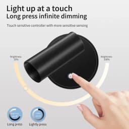 Rechargeable LED Wall Lamp Touch Control 360 Rotatable Dimmable Wireless Magnetic Night Light Bedside Sconce Bedroom Reading