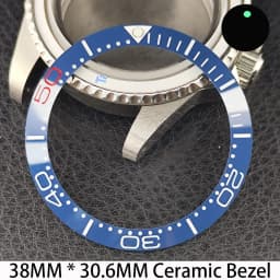 Sloping 38mm * 30.6mm Ceramic/Aluminum Bezel GMT and Diving Watch Insert Fits for 40mm Men's Watch Case Bezel Replacement Insert