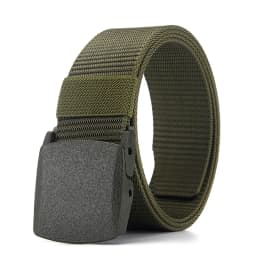 Canvas Belt with Automatic Plastic Buckle - Perfect for Outdoor Sports & Casual Wear Ideal Gift Choice