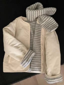 Korean Sweet Two Side Wear Padded Jacket Women Fleece Lined Thick Warm Parkas Woman Lazy Style Stripe Scarf Winter Jackets