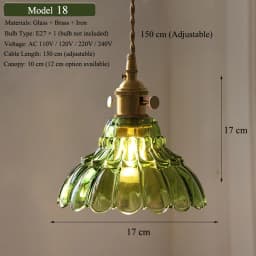 Multi-Style Nordic Pendant Lamp Green Glass Ceiling Lighting Kitchen Island Hand Brass Hanging Light Fixtures for Dining Room