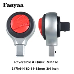 Fanyaa Wrench Ratchet Head Replacement Part Square Tenon Drive End 9*12,14*18mm, 1/4 3/8 1/2 3/4 Inch Reversible Socket Ratchet