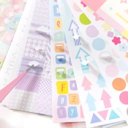 30/60 Pcs Multi material die-cutting Cartoon sticker book Kit Scrapbooking Stickers Decor Journal Supplies Aesthetics Stationery