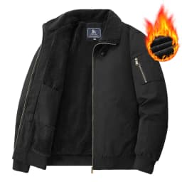 Mens New Thickened Fleece Lined Cotton Padded Jacket Winter Warm Coat For Middle Aged Elderly Men Casual Daily Thermal Male