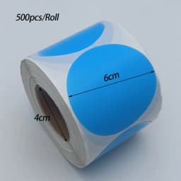 5cm Color Thermal Label Circle Self-adhesive Sticker 6cm Roll Sticker Label Direct Thermal Label for Logo Product Label QR Code