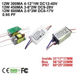 1-10PCS High Power LED Driver 300MA 450MA 600MA 900MA 5W 10W 12W 20W 36W 60W Inside External IP67 Constant Current Adapter Chip