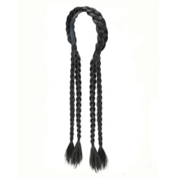 Braided Ponytail Hairpiece Elastic Bun Loop Easy Wear Synthetic Ponytail Adjustable With Double Braids Elastic Band