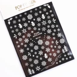 Sliver Bronzing 3D Christmas Nail Art Decoration Sticker Sparkly White Colorful Glitter Geometry Snowflake Winter Slider Foil