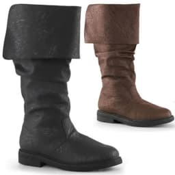 Medieval Leather Boots Jack Sparrow Renaissance Half Haddock Shoes Footwear Larp Pirate Warrior Vintage Jackboot For Adult Men