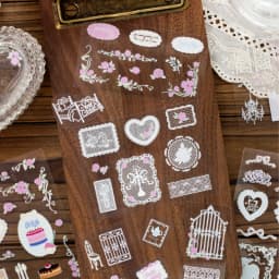 Journal GO Vintage Rose Transfer Stickers, Lace & Floral Frame Decals for Journaling, Scrapbooking, Planners & DIY Crafts