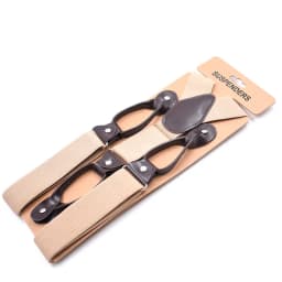 3.5 X 120cm Button Suspenders Men Braces Dark Brown Leather Vintage Pants Strap Belt for Trouser Jockstrap Hombre Suspensorios