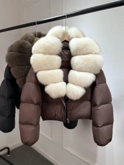 Janveny 2025 New Puffer Jacket Women With Large Natural Fox Fur Collar Short Fluffy Thick Parkas Female 90% White Duck Down Coat
