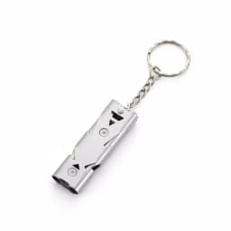 High Decibel Whistle Keychain Stainless Steel Double Pipe Camping Hiking Emergency Survival Whistle Portable Outdoors Tools