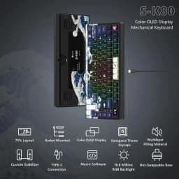 Womier S-K80 Gamer Keyboard with Color OLED Display Mechanical Gaming Keyboard Hot Swappable Gasket Mount RGB Custom Keyboard