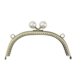 Metal Clutch Bag Kiss Clasp Lock Clasp with Pearl Coin Bag Kiss Clasp Lock DIY Coin Purse Frame Handle Handbag Craft Accessories