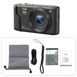 Ourlife Compact Digital Camera 5K 72MP 2.8'' Screen LCD Screen 16X Digital Zoom Vintage Photography Vlog Video Recorder YouTube