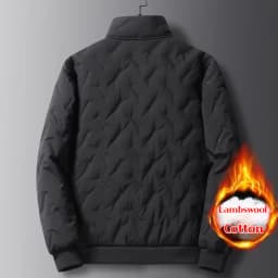 Men's Lamb Fleece Jacket Thickened Warm Cotton Coat Windproof Stand Collar Parka Loose Fit Plus Size Cold Weather Outerwear