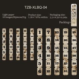 JIANWU Sequence Tag Series Vintage Date Digits Number Label Landscape Material Collage Sticker Creative DIY Journal Stationery