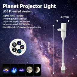 Mini USB Galaxy Star Projector Night Light 5/10/15 Patterns Clear Image With Film Starry Sky Ambient Light For Bedroom Car Decor