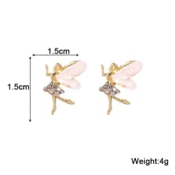 Pure White Women's Dangle Earrings Blooming Flower Acrylic Enamel Butterfly Imitation Pearl Heart Hanging Earrings Elegant Brinc