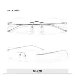 VICKY New Ultra-light Titanium Reading Eyeglass Frames Men Fashion Simple Rimless Myopia Glasses Customized Prescription Glasses