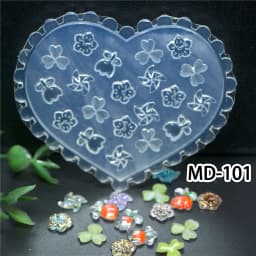 SNASAN Tiny Flower Heart Dolphin Gemstone Beauty Nail Art Resin Silicone Mould DIY Handmade Tool Small Beads Resin Silicone Mold