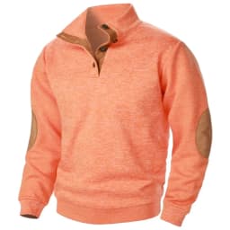 Men's Long Sleeve Stand Collar Sweatshirts Casual Pullover Outdoor Streetwear for Men Sport Riding lightweight V-neck Coats