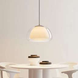 Creative Jelly Pendant Light Nordic Design Restaurant Kitchen Light Transparent and Milk White Double Layer Glass Chandelier