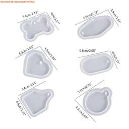 Fan-shaped Round Heart Oval Bone Tag Silicone Epoxy Mold Resin Casting Necklace Pendant Mold Suitable for Home Decor