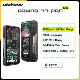 Ulefone Armor 33 Pro 5G Rugged Phone Smartphone Android 14 32GB+512GB 25500mAh Night Camera 64MP NFC Loud Speaker