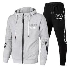 Chándal Para Hombre, Ropa Deportiva Con Logo De Audi Impreso, Jersey Con Capucha Y Cremallera + Pantalones, Conjunto De 2 Piezas