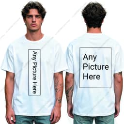 Custom Personalized Your Photo Man T Shirt for Boys Front Back Print Customized Funny Tshirts for Men Short T-shirt Tops Tees
