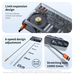 9in1 12V/24V Cigarette Lighter Splitter 228W USB Car Charger Adapter QC3.0 PD45W Cable with LED Voltage Display Car Accessories
