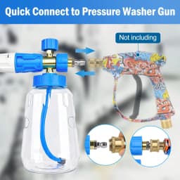 Foam Cannon Foam Generator 1L, Foam Blaster Wide Neck Adjustable Snow Foam Lance for Pressure Washer with 1/4" Quick Connector