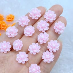 60Pcs New Cute 12mm Mini Little Flower Series Resin Flatback Ornament Jewelry Making Manicure Hairwear Accessories