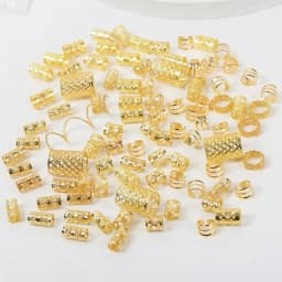 90pcs Hollow Out Hair Ring,Dreadlocks Beads Hair Braid Rings Clips Dread Locks Hair Braiding Metal Cuffs Decoration/Accessories