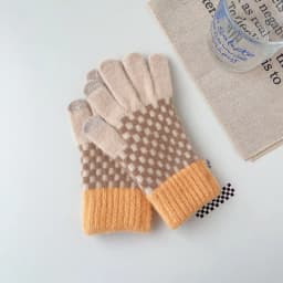 Winter Women Keep Warm Touch Screen Knitted Woolen Gloves Cute Lovely Fashion Lattice Thickened High Quality Cold Protection