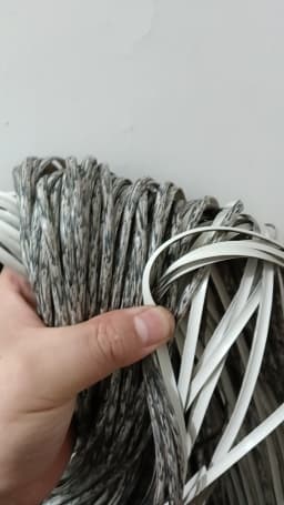 10 Meters PE Wood Color PE Flat Gradient Synthetic Rattan Material Weaving Plastic Cane For Outdoor Chair Table Basket