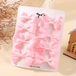 8Pcs/set Solid Color Handmade Hairpins Grosgrain Ribbon Bowknot with Hair Clips for Baby Girls Kids Hair Accessories
