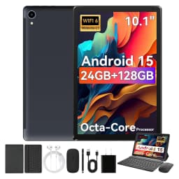 10 Inch Android 15 Tablet 8 Core Tablets 24(4+20)GB+128GB 1TB Expansion WiFi6 5MP+8MP Stylus Keyboard Mouse Headphone PC PAD Set