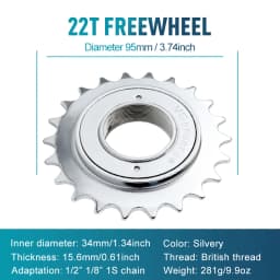 1pc 16T 18T 20T 22T 24T Single Speed Bike Freewheel Compatible With Threaded Freehub Replacement Bike Parts Bicycle Accessories