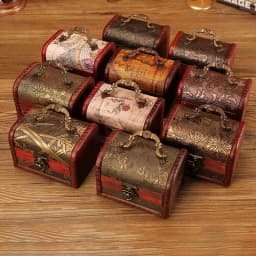 Hot-Selling Antique Retro Wooden Crystal Packaging Box with Green Stone - Yuan Datou Jewelry Storage Box