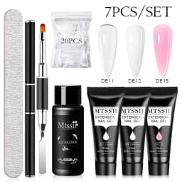 MTSSII 20m Extension Nail Gel Set Manicure Set Finger Quick Buliding Extension Gel Nail Polish Kit Soak Off UV Gel LED Nail Art