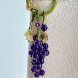 1-Pcs Handmade Grape Keychain - Summer Boho Bag Charm Small Fresh Fruit Pendant Women's Bag Decoration〔CC88〕