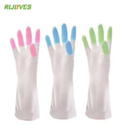 Kitchen Durable Waterproof Gloves Dishwashing Housework Cleaning Gloves Non-slip Thin Rubber Gloves
