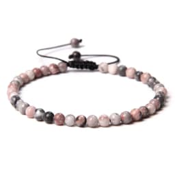 Adjustable 4MM Stone Beads Bracelet For Women Natural Agates Bangles Onyx Lapis Lazuli Woven Bracelet For New Year Gift Jewelry