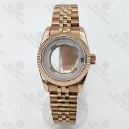 BLIGER 31mm NH05 NH06 Watch Case Fluted Curved Silver Gold Rose Gold Jubilee For Ladies Watch Date Sapphire Glass Waterproof