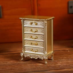 Miniature Chestnut Bedside Table Chest Of Drawers Storage Cabinet 1:12 Dollhouse DIY Accessories Furniture Model Toy